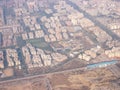 View of the huge Indian city of Mumbai from the airplane window