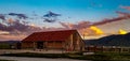 View of The Hunewill Ranch Barn Near Bridgeport, California