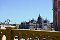 View of the Hungarian Parliament in Budapest from the Margaret bridge