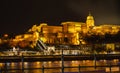 View of hungarian Parliament building at night in Budapest, Hungary Royalty Free Stock Photo