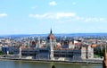 View of the Hungarian Parliament and the landscape of Budapest Royalty Free Stock Photo