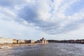 View of the Hungarian Parliament from Margared Bridge in Budapest at sunset Royalty Free Stock Photo