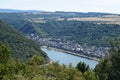 view from the HunsrÃÂ¼ck mountains to Oberwesel, across a Rhine curve