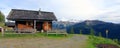 View on a hunting lodge in the austrian alps Royalty Free Stock Photo
