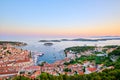 View of Hvar town, Croatia. Harbor of the old Adriatic island Royalty Free Stock Photo