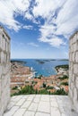 View of Hvar Town from the Spanjola Fortress Royalty Free Stock Photo