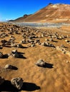 The view of Hverir boiling mud and sulph Royalty Free Stock Photo