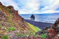 View of Hvitserkur unique basalt rock in Iceland