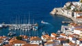 View of the Hydra island Marina, Greece. Nature. Royalty Free Stock Photo