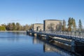 View of the hydroelectric powerplant dam in spring, Imatrankoski rapid (The Imatra Rapid)