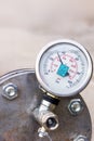 View of the hydrostatic testing and manometer (pressure gauge). Royalty Free Stock Photo