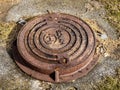 Hynds iron manhole cover lid Royalty Free Stock Photo