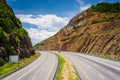 View of I-68 from a pedestrian bridge at Sideling Hill, Maryland Royalty Free Stock Photo