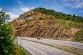 View of I-68 from a pedestrian bridge at Sideling Hill, Maryland Royalty Free Stock Photo