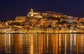 Ibiza old town nightlights Royalty Free Stock Photo