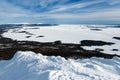 View of the ice-covered the White sea, Russia