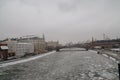 Moscow river in winter Royalty Free Stock Photo