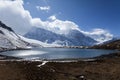 View of Ice lake Kicho Tal 4600 m. Himalayas, Nepal, Annapurna Circuit