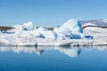 view of icebergs in glacier lagoon, Iceland, global warming concept