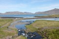 View from an Icelandic waterfall Royalty Free Stock Photo