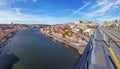 View of the iconic Dom Luis I bridge crossing the Douro River