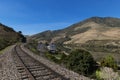 View of the iconic Quinta do Vesuvio with the Douro River and the train tracks in the Douro Valley Royalty Free Stock Photo