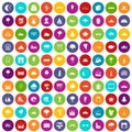 100 view icons set color