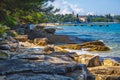 View of idyllic coastline in Rovinj town, Istrian Peninsula, Croatia