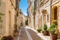 Picturesque narrow street in Arles France