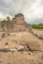 View of iguana on Mayan Ruins in El Rey