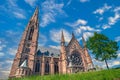 View from the iII river of the Ãâ°glise rÃÂ©formÃÂ©e Saint-Paul, built 1892-1897. Strasbourg, Alsace, France Royalty Free Stock Photo