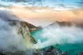 View from Ijen Crater, Sulfur fume at Kawah Ijen, Vocalno in Indenesia. Royalty Free Stock Photo