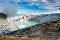 View from Ijen Crater, Sulfur fume at Kawah Ijen, Vocalno in Indenesia. Royalty Free Stock Photo