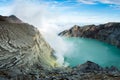 View from Ijen Crater, Sulfur fume at Kawah Ijen, Vocalno in Indenesia. Royalty Free Stock Photo