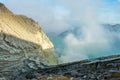 View from Ijen Crater, Sulfur fume at Kawah Ijen, Vocalno in Indenesia. Royalty Free Stock Photo