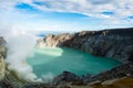 View from Ijen Crater, Sulfur fume at Kawah Ijen, Vocalno in Indenesia. Royalty Free Stock Photo