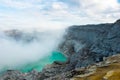 View from Ijen Crater, Sulfur fume at Kawah Ijen, Vocalno in Indenesia. Royalty Free Stock Photo