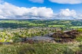 A view on Ilkley moor above Wharfedale and the town of Ilkley Yorkshire, UK Royalty Free Stock Photo