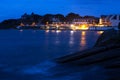 View of the illuminated embankment of the Trigaste