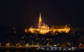 View on the illuminated Fisherman`s Bastion Royalty Free Stock Photo