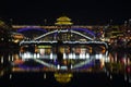 View of illuminated stone bridge in Fenghuang Royalty Free Stock Photo