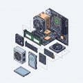 View illustration of a computer s internal components displaying Royalty Free Stock Photo