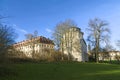 View from the Ilm park in weimar to green castle and Anna Amalia