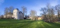 View from the Ilm park in weimar to green castle and Anna Amalia