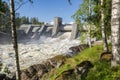 View of The Imatrankoski rapid The Imatra Rapid and the hydroelectric powerplant dam in summer, Vuoksi River, Imatra, Finland