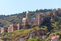 View on impregnable ancient fortress Narikala and church of St. Nicholas in Tbilisi, Georgia