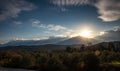 View of the impressive snowy mount Taygetus from Lakonia, Greece