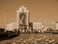 View of the Independence Square during the holiday of May 9th. Minsk, Belarus.