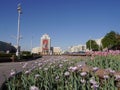 View of the Independence Square during the holiday of May 9th. Minsk, Belarus.