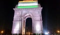 View of India Gate at night time.Delhi India.